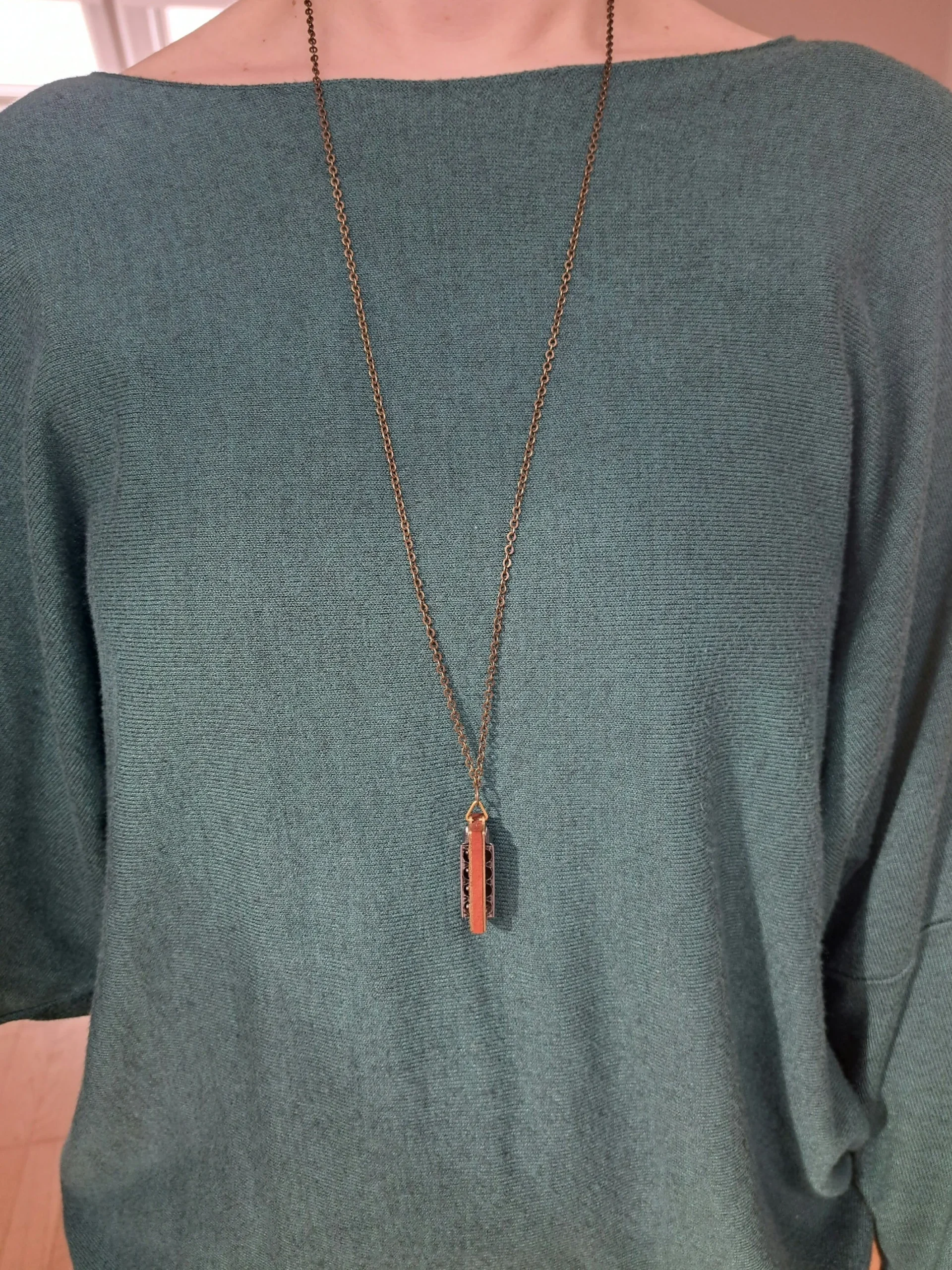 Harmonica Necklace Wearing 2
