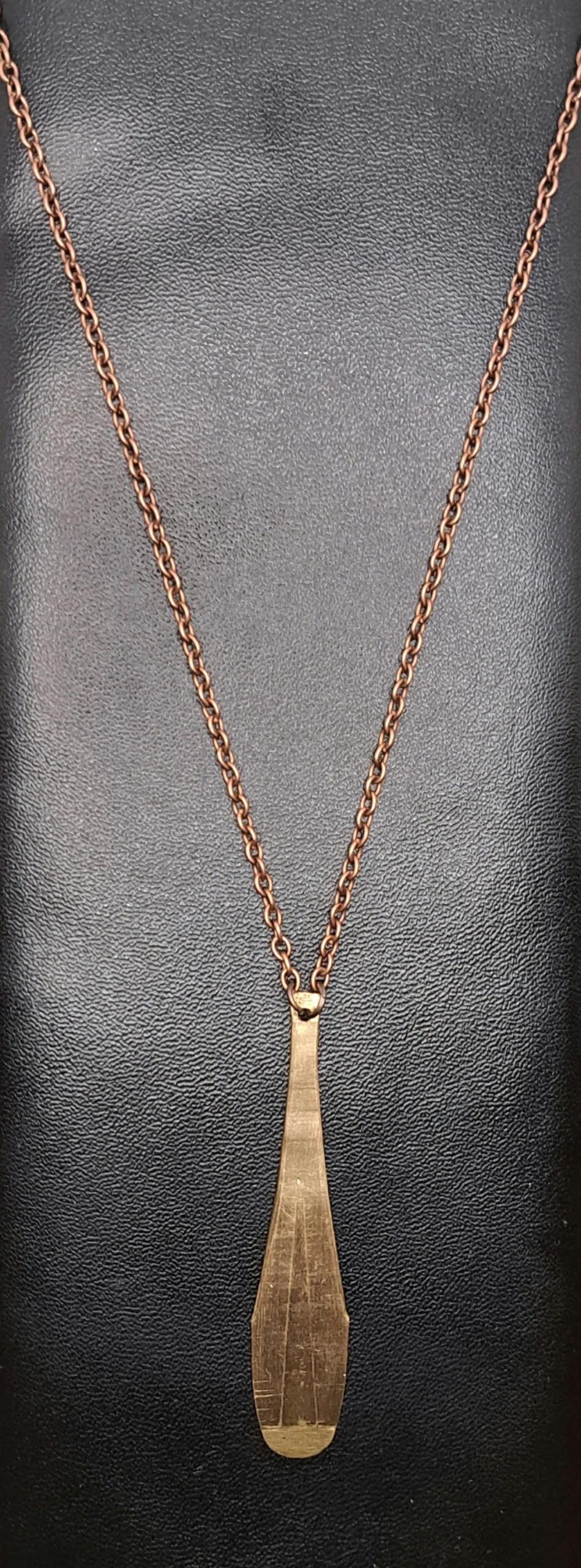 Handmade Jaw Harp Necklace featuring a playable bronze jaw harp on a 70 cm chain